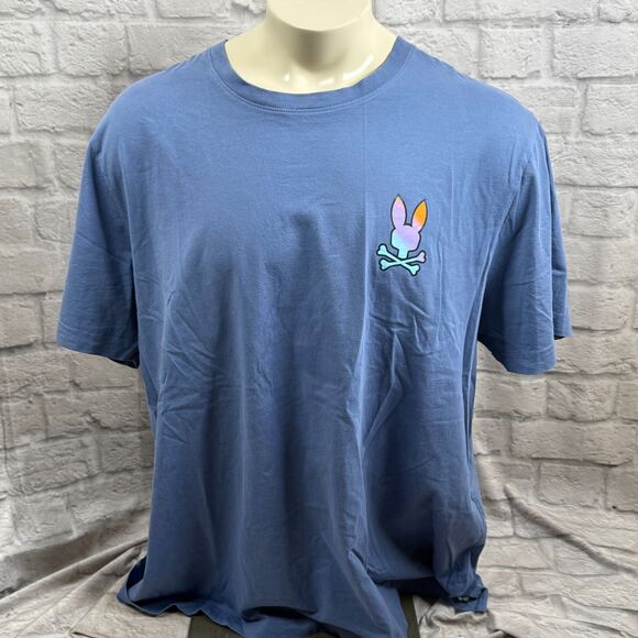 Psycho Bunny Graphic Rabbit Skull And Crossbones Men's 3XL T-Shirt Ombre Print - Picture 7 of 8